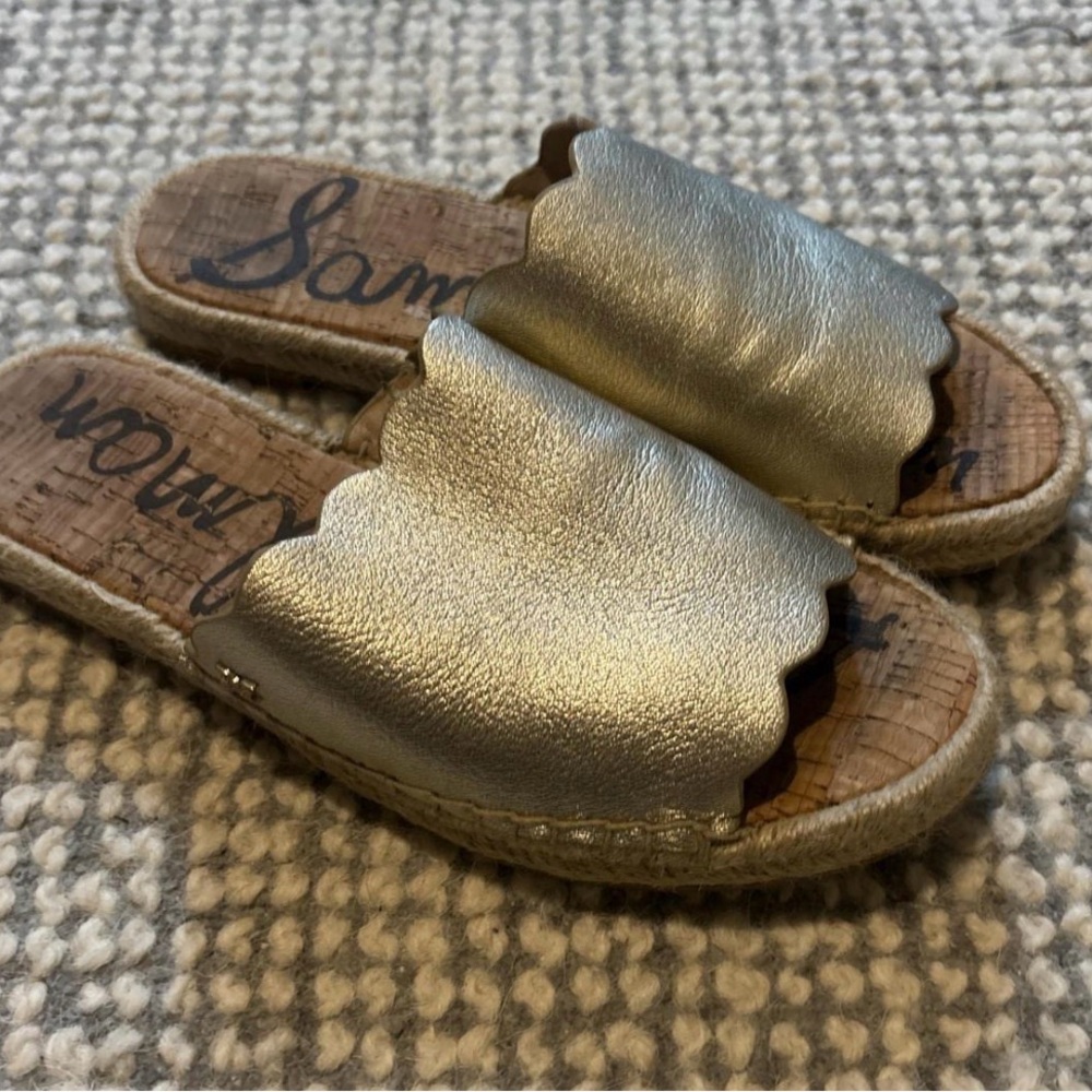Sam Edelman Metallic Scalloped Slides